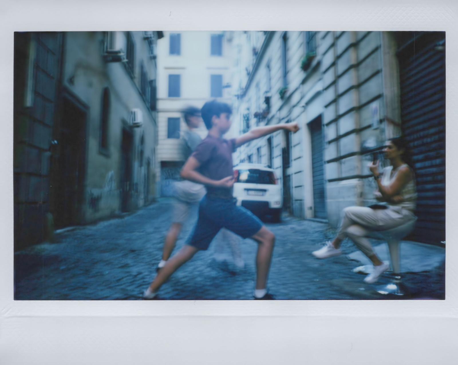 Figure at graffiti wall